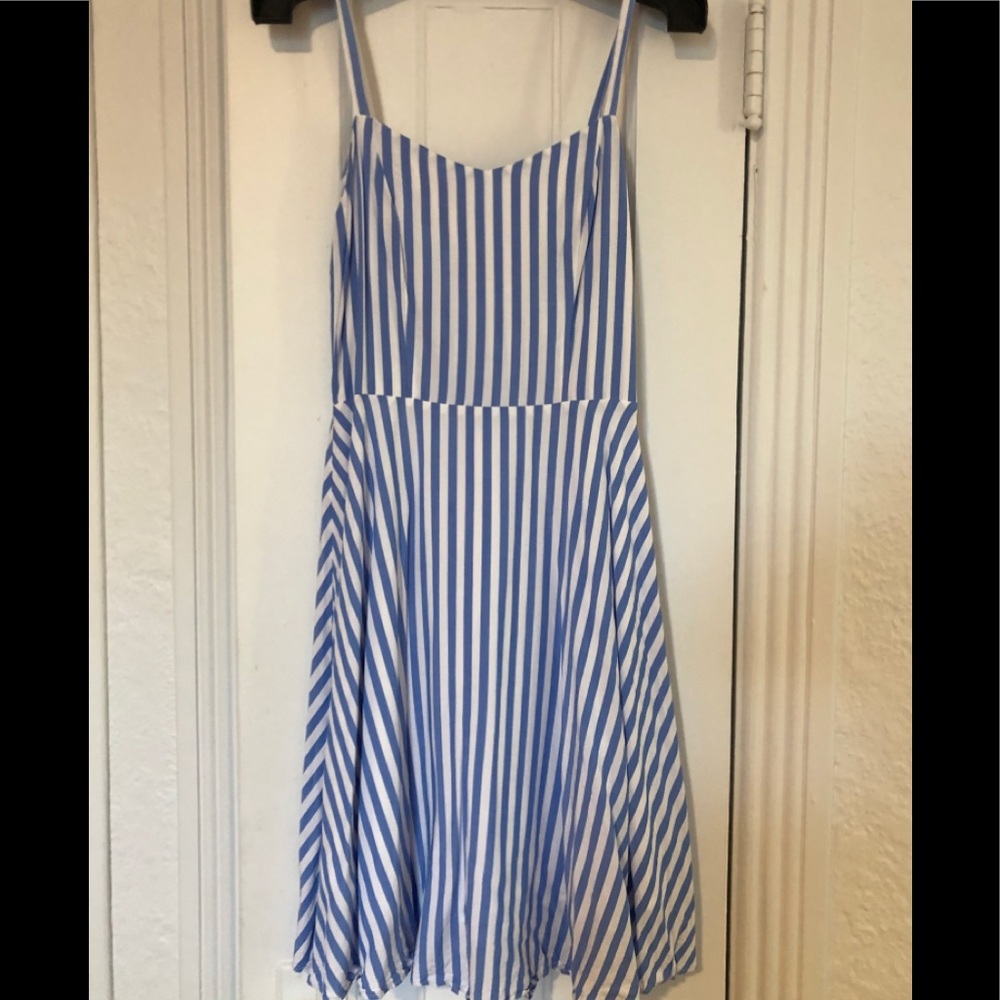 Blue and white strips dress